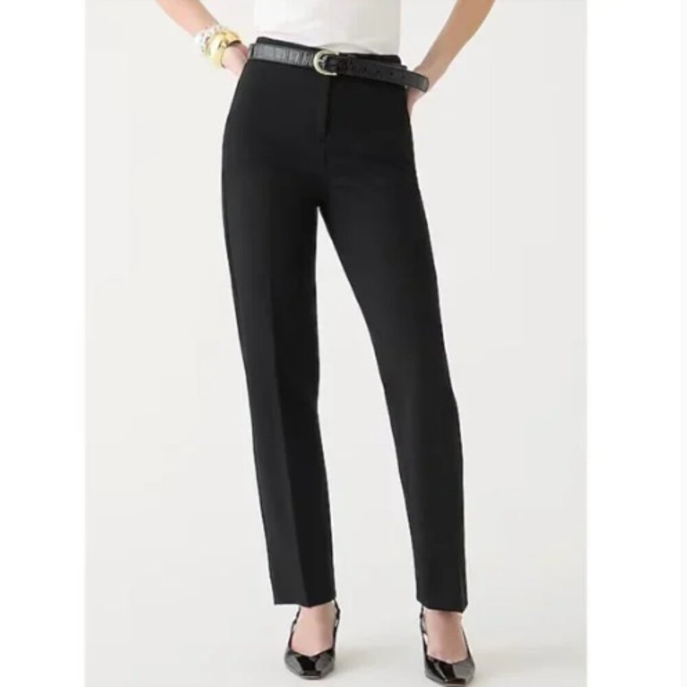 NWT J. Crew Kate Black Women's Plus Size 24 Straight-Leg Stretch Trousers Pants